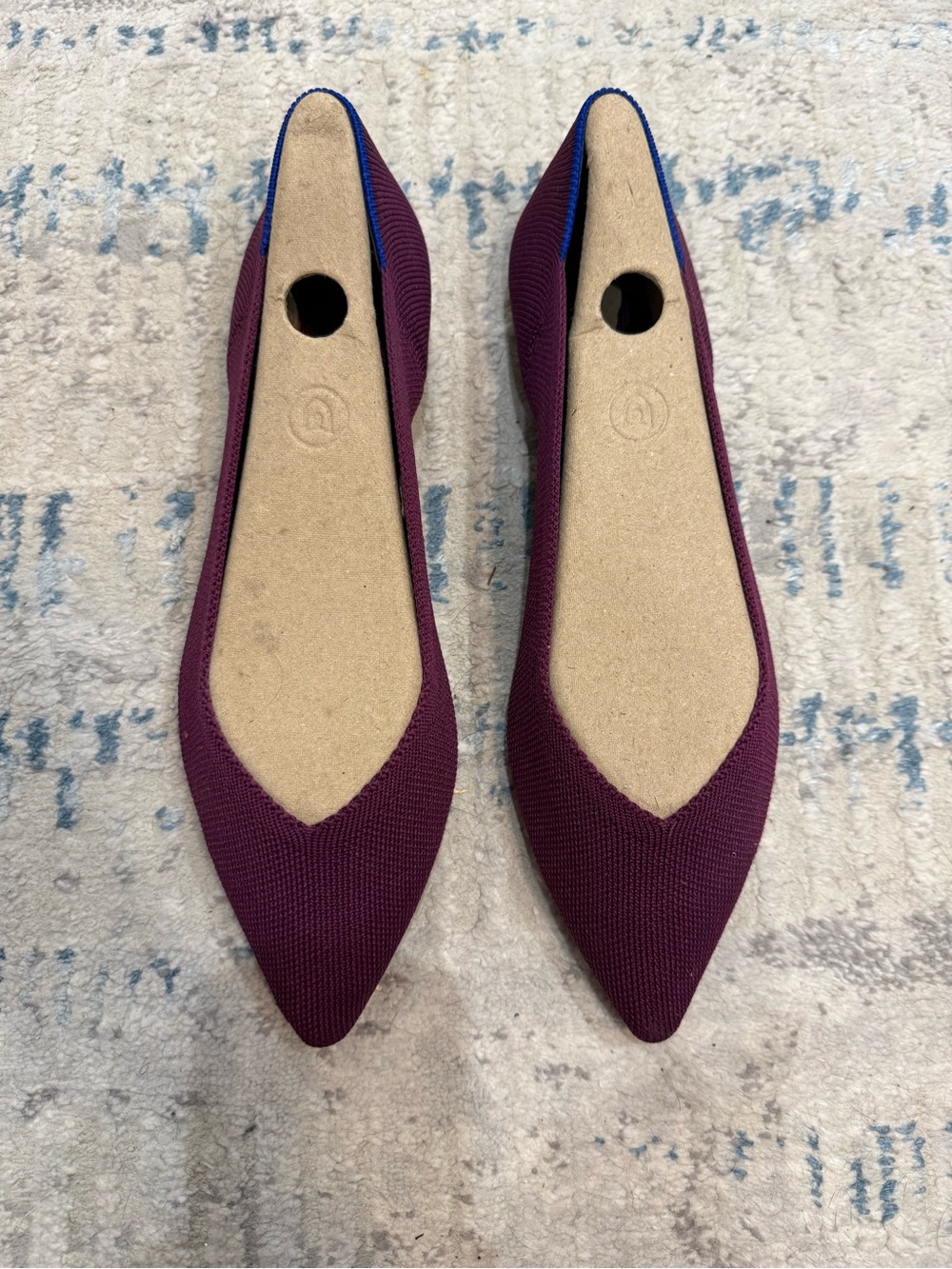 Rothy's Pointed Knit Flats in Plum